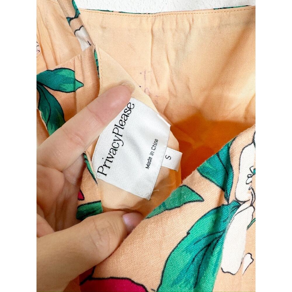 Privacy Please Hydrangea Linen Wide Leg Floral Pink Jumpsuit Small - Picture 6 of 10